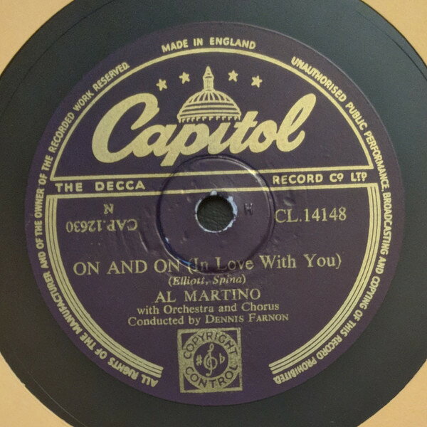 【中古】英78RPM/SP Al Martino On And On In Love With You / Give Me Something To G CL14148 CAPITOL RECORDS /00500