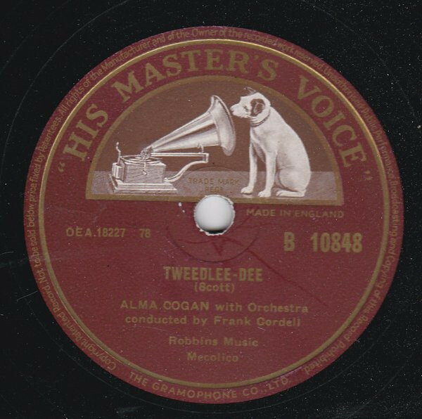 【中古】英78RPM/SP Alma Cogan Tweedlee - Dee / More Than Ever Now B10848 HIS MASTERS VOICE /00500