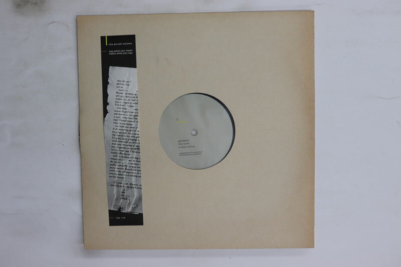 12” Durutti Column Say What You Mean, Mean What You Say FAC114 FACTORY /00250