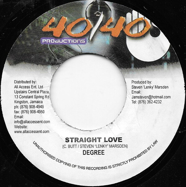 Artist Name: L - 【中古】ジャマイカ7" General Degree Straight Love NONE 40/40 Productions /00080