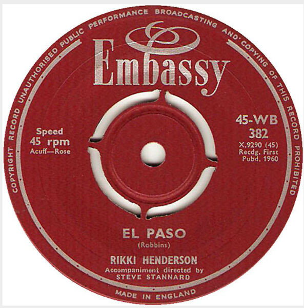 š۱7 Rikki Henderson El Paso / What More Do You Want 45WB382 Embassy /00080