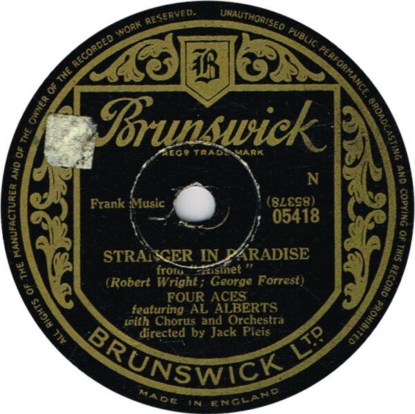 쥳ɥƥ ŷԾŹ㤨֡š۱78RPM/SP Four Aces, Al Alberts Stranger In Paradise / Youll Always Be The One 05418 BRUNSWICK /00500פβǤʤ1,188ߤˤʤޤ