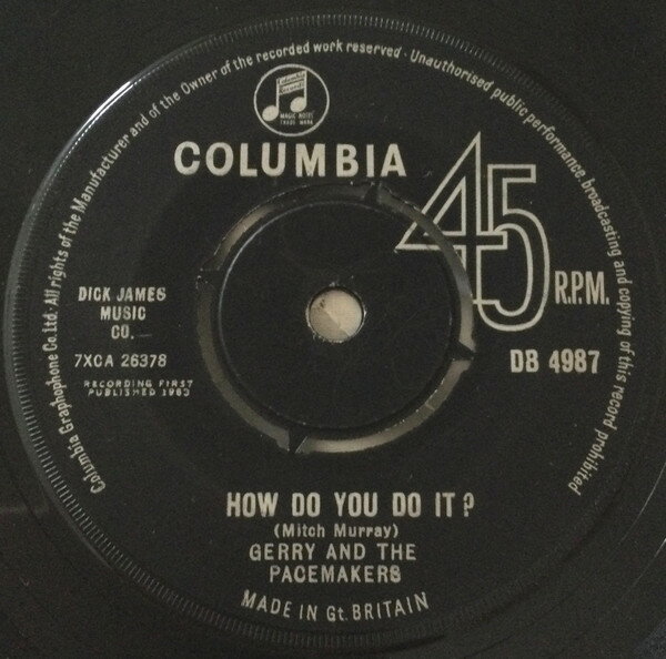 【中古】英7” Gerry &amp; The Pacemakers How Do You Do It DB4987 Columbia /00080