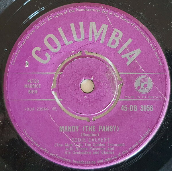 英7” Eddie Calvert Mandy (The Pansy) 45DB3956 Columbia /00080