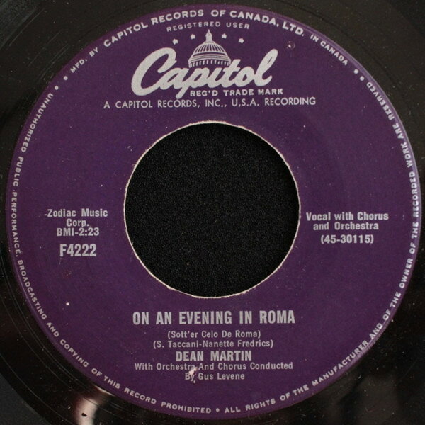 【中古】加7” Dean Martin On An Evening In Roma / You Cant Love em All F4222 CAPITOL /00080