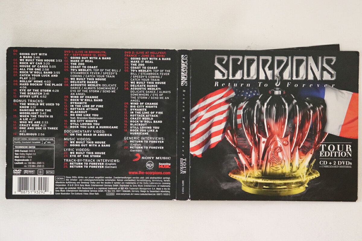 【中古】欧3CD Scorpions Return To Forever (Tour Edition)(CD+DVD) 88875193292 RCA Deutschland /00110
