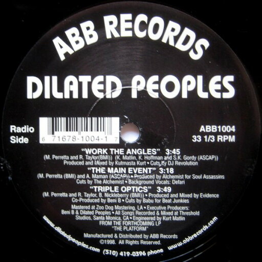 【中古】米12” Dilated Peoples Work The Angles / The Main Event / Triple Optics ABB1004 ABB Records /00250 【中古】米12” Dilated Peoples Work The Angles / The Main Event / Triple Optics ABB1004 ABB Records /00250