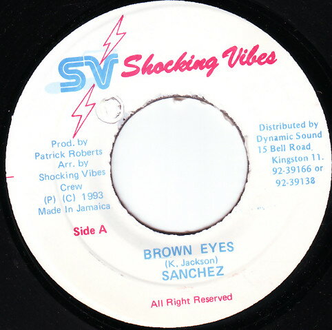 Artist Name: K - 【中古】7” Sanchez Brown Eyes NONE Shocking Vibes /00080