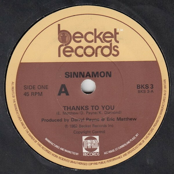 š۱7 Sinnamon Thanks To You BKS3 BECKET /00080
