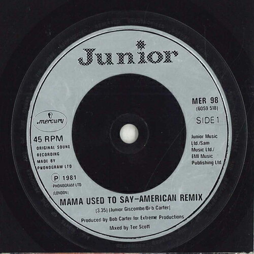 【中古】英7” Junior Mama Used To Say (American Remix) MER98 Mercury /00080