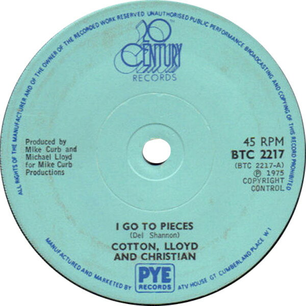 ・アーティスト Cotton, Lloyd & Christian ・タイトル I Go To Pieces / Mr. Rock 'n' Roll ・レーベル・型番 20TH CENTURY RECORDS BTC2217 ・フォーマット 7インチレコード ・コンディション(盤) 良い (VG+) ・コンディション(ジャケット) プレインカバー（元ジャケット／カバー無し） ・コンディション(帯) オビなし ・特記事項 サンプル画像です。実際の商品の画像ではありません 商品写真はバーコード/カタログ番号に対応したサンプル画像ですので、お送りする商品の画像ではありません。帯やライナーなどの付属品は、特記事項に記載されている場合のみ含まれます。プロモやカラーレコードなどの仕様についても、該当する場合のみ特記事項に記載しています。 【ご購入前に必ずご確認ください】 ・本店サイト(www.recordcity.jp)とは価格、送料が違います ・本店サイト、その他支店のオーダーとは同梱発送できません ・注文確定後に別の注文を頂いた場合、注文同士の同梱は致しかねます。 ・別倉庫から発送しているため、店頭受け渡しは対応しておりません ・一部商品は他の通販サイトでも販売しているため、ご注文のタイミングによっては商品のご用意ができない場合がございます。 ・土日祝日はお休みです 金曜・祝前日9時以降のご連絡またはご入金は、返答または発送が週明け・祝日明けに順次対応となります。 ・ご購入後のキャンセル不可 ご購入後のキャンセルはいかなる理由においてもお受けできません。ご了承の上、ご購入くださいませ。 ・日本郵便(ゆうパック/ゆうメール)によるお届けになります。 ・中古品であることをご理解ください 当ストアでは中古商品を主に販売しております。中古品であることをご理解の上ご購入ください。また、一部商品はRecordCityオンラインストアで試聴可能です。 ・返品について お客様のご都合による返品は一切承っておりません。 表記の内容と実際の商品に相違がある場合、また針飛び等で返品・返金をご希望される場合は、商品の到着後1週間以内にご連絡ください。商品の返送をこちらで確認後、キャンセル・返金を行います。 コンディションVG以下の商品は返品できません。プレイに影響のない表面のこすれ傷、プレス起因のノイズ盤は返品の対象外です。 【コンディション表記】 ・ほぼ新品(M-)(Like New) 完全な新品。未使用。当店ではほぼ使用しません ・非常に良い(EX)(Excellent) 中古盤として美品な状態。わずかな経年を感じるものの傷みを感じさせない、当店基準で最高の状態 ・良い(VG+)(Very Good Plus) 丁寧に扱われた中古品で、軽い使用感がみられる。 ・可(VG)(Acceptable) 使い込まれた中古品で、「良い」よりもさらに使用感がみられる。 ・悪い(VG-)(Bad) 状態が悪いアイテム。使用の保障はなく、再生不可、針飛び、目立つノイズがあるかもしれない。状態によるクレーム不可。返品不可。 ・非常に悪い(G)(Very Bad) 「悪い」よりさらに状態が悪いアイテム。使用の保障はなく、再生不可、針飛び、目立つノイズがあるかもしれない。状態によるクレーム不可。返品不可。 ・ジャンク(Fair)(Junk/Fair) 割れている、反っている、水ダメージがある、カビ、ジャケットが分離している、ひどい書き込み、ひどい擦れなど最低の状態。使用の保障はなく、再生不可、針飛び、目立つノイズがあるかもしれない。状態によるクレーム不可。返品不可。 ・ジャンク(Poor)(Junk/Poor) 割れている、反っている、水ダメージがある、カビ、ジャケットが分離している、ひどい書き込み、ひどい擦れなど最低の状態。使用の保障はなく、再生不可、針飛び、目立つノイズがあるかもしれない。状態によるクレーム不可。返品不可。