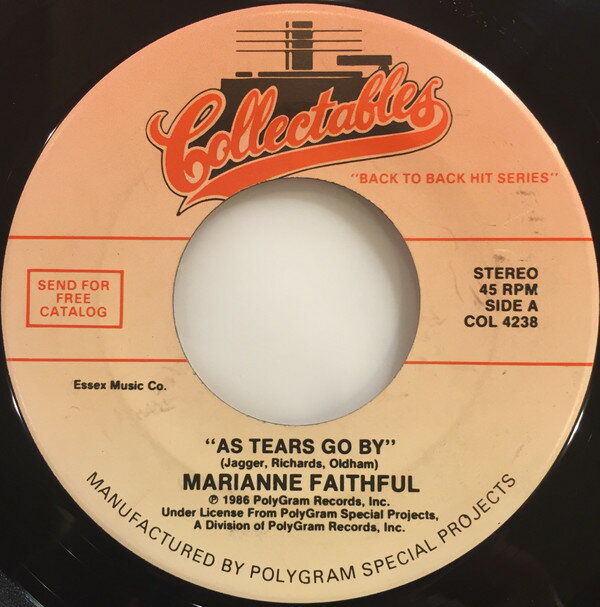 쥳ɥƥ ŷԾŹ㤨֡š7 Marianne Faithfull / Them As Tears Go By / Gloria COL4238 Collectables /00080פβǤʤ638ߤˤʤޤ