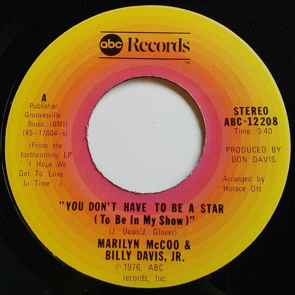 쥳ɥƥ ŷԾŹ㤨֡š7 Marilyn McCoo & Billy Davis Jr You Dont Have To Be A Star ABC12208 ABC Records /00080פβǤʤ638ߤˤʤޤ