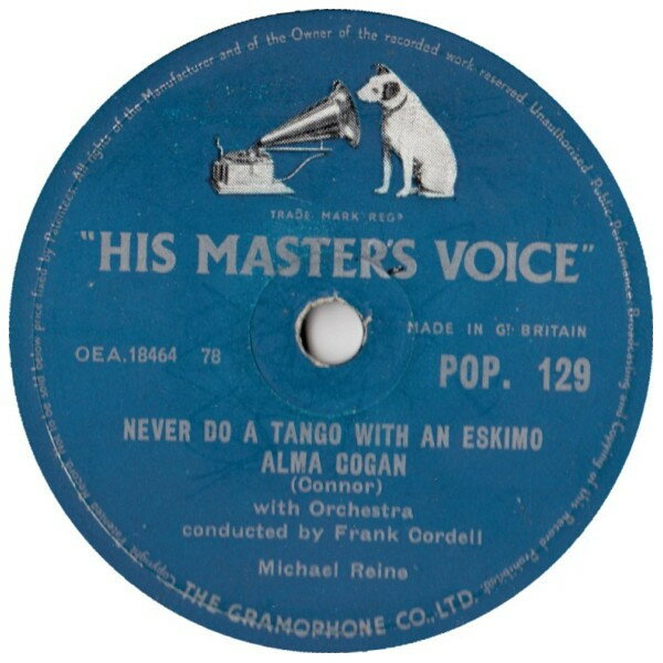 【中古】英78RPM/SP Alma Cogan Never Do A Tango With An Eskimo / Twenty Tiny Finge POP129 HIS MASTERS VOICE /00500