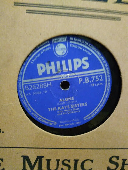【中古】英78RPM/SP Kaye Sisters Alone / Shake Me I Rattle PB752 PHILIPS /00500