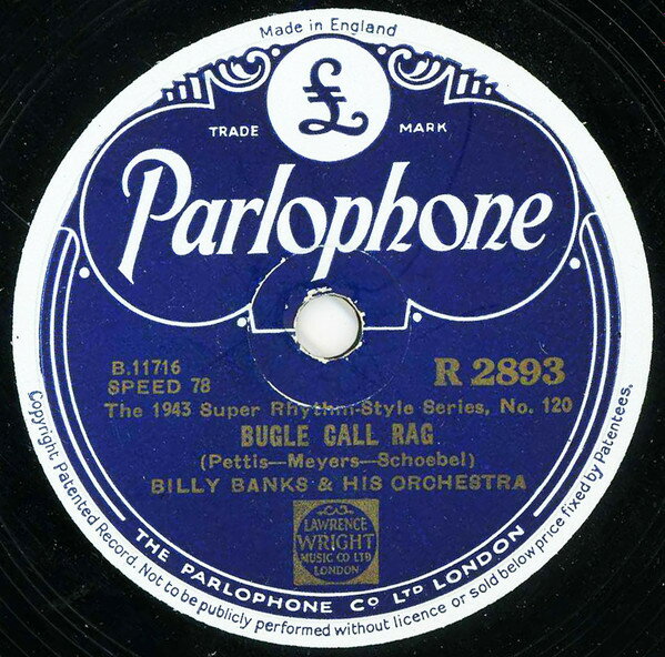 ����š۱�78RPM/SP Billy Banks & His Orchestra Spider Crawl / Bugle Call Rag R2893 PA...