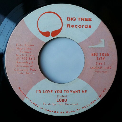 【中古】加7" Lobo Id Love You To Want Me BIGTREE147X Big Tree Records /00080 【中古】加7" Lobo Id Love You To Want Me BIGTREE147X Big Tree Records /00080