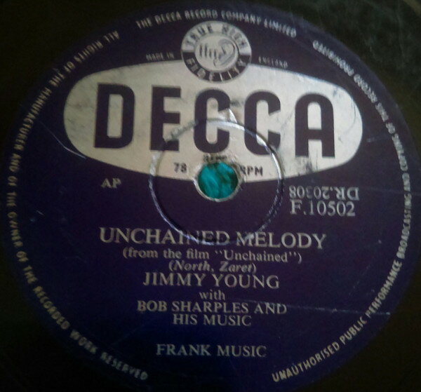【中古】英78RPM/SP Jimmy Young, Bob Sharples & Hi Unchained Melody / Help Me Forget F10502 DECCA /00500