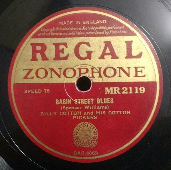 【中古】英78RPM/SP Billy Cotton & His Cotton Pick Basinstreet Blues / Nobodys Sweetheart MR2119 REGAL ZONOPHONE /00500