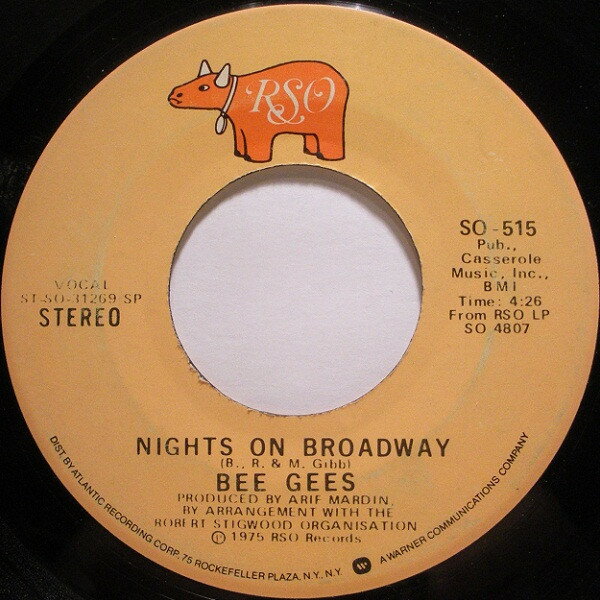 Artist Name: R - 【中古】米7" Bee Gees Nights On Broadway SO515 RSO /00080