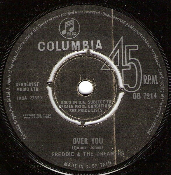 【中古】英7" Freddie & The Dreamers Over You DB7214 Columbia /00080