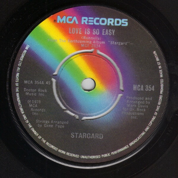 ・アーティスト Stargard ・タイトル Love Is So Easy ・レーベル・型番 MCA Records MCA354 ・フォーマット 7インチレコード ・コンディション(盤) 良い (VG+) ・コンディション(ジャケット) プレインカバー（元ジャケット／カバー無し） ・コンディション(帯) オビなし ・特記事項 【盤に薄い跡】 サンプル画像です。実際の商品の画像ではありません 商品写真はバーコード/カタログ番号に対応したサンプル画像ですので、お送りする商品の画像ではありません。帯やライナーなどの付属品は、特記事項に記載されている場合のみ含まれます。プロモやカラーレコードなどの仕様についても、該当する場合のみ特記事項に記載しています。 【ご購入前に必ずご確認ください】 ・本店サイト(www.recordcity.jp)とは価格、送料が違います ・本店サイト、その他支店のオーダーとは同梱発送できません ・注文確定後に別の注文を頂いた場合、注文同士の同梱は致しかねます。 ・別倉庫から発送しているため、店頭受け渡しは対応しておりません ・一部商品は他の通販サイトでも販売しているため、ご注文のタイミングによっては商品のご用意ができない場合がございます。 ・土日祝日はお休みです 金曜・祝前日9時以降のご連絡またはご入金は、返答または発送が週明け・祝日明けに順次対応となります。 ・ご購入後のキャンセル不可 ご購入後のキャンセルはいかなる理由においてもお受けできません。ご了承の上、ご購入くださいませ。 ・日本郵便(ゆうパック/ゆうメール)によるお届けになります。 ・中古品であることをご理解ください 当ストアでは中古商品を主に販売しております。中古品であることをご理解の上ご購入ください。また、一部商品はRecordCityオンラインストアで試聴可能です。 ・返品について お客様のご都合による返品は一切承っておりません。 表記の内容と実際の商品に相違がある場合、また針飛び等で返品・返金をご希望される場合は、商品の到着後1週間以内にご連絡ください。商品の返送をこちらで確認後、キャンセル・返金を行います。 コンディションVG以下の商品は返品できません。プレイに影響のない表面のこすれ傷、プレス起因のノイズ盤は返品の対象外です。 【コンディション表記】 ・ほぼ新品(M-)(Like New) 完全な新品。未使用。当店ではほぼ使用しません ・非常に良い(EX)(Excellent) 中古盤として美品な状態。わずかな経年を感じるものの傷みを感じさせない、当店基準で最高の状態 ・良い(VG+)(Very Good Plus) 丁寧に扱われた中古品で、軽い使用感がみられる。 ・可(VG)(Acceptable) 使い込まれた中古品で、「良い」よりもさらに使用感がみられる。 ・悪い(VG-)(Bad) 状態が悪いアイテム。使用の保障はなく、再生不可、針飛び、目立つノイズがあるかもしれない。状態によるクレーム不可。返品不可。 ・非常に悪い(G)(Very Bad) 「悪い」よりさらに状態が悪いアイテム。使用の保障はなく、再生不可、針飛び、目立つノイズがあるかもしれない。状態によるクレーム不可。返品不可。 ・ジャンク(Fair)(Junk/Fair) 割れている、反っている、水ダメージがある、カビ、ジャケットが分離している、ひどい書き込み、ひどい擦れなど最低の状態。使用の保障はなく、再生不可、針飛び、目立つノイズがあるかもしれない。状態によるクレーム不可。返品不可。 ・ジャンク(Poor)(Junk/Poor) 割れている、反っている、水ダメージがある、カビ、ジャケットが分離している、ひどい書き込み、ひどい擦れなど最低の状態。使用の保障はなく、再生不可、針飛び、目立つノイズがあるかもしれない。状態によるクレーム不可。返品不可。