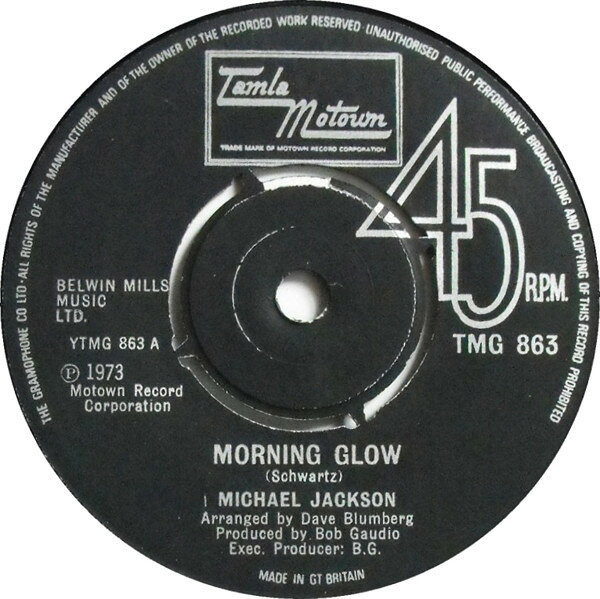 【中古】英7" Michael Jackson Morning Glow TMG863 Tamla Motown /00080