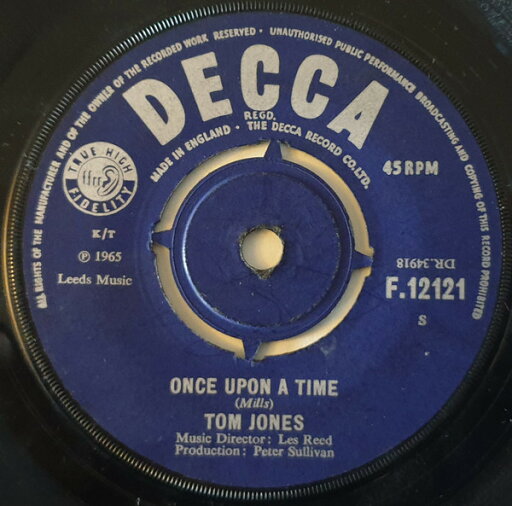 【中古】英7" Tom Jones Once Upon A Time F12121 Decca /00080 【中古】英7" Tom Jones Once Upon A Time F12121 Decca /00080