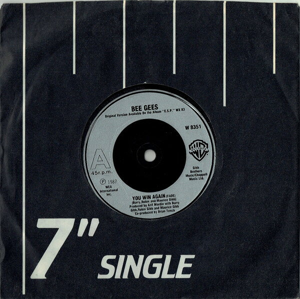 Artist Name: W - 【中古】英7" Bee Gees You Win Again (Fade) W8351 Warner Bros. Records /00080