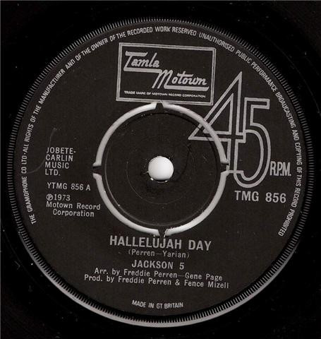 英7" Jackson 5 Hallelujah Day TMG856 Tamla Motown /00080
