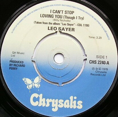 ����š۱�7" Leo Sayer I Cant Stop Loving You (Though I Try) CHS2240 CHRYSALIS /00080