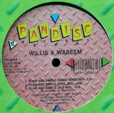 12” Willie &amp; Waseem Plain And Simple PD066 Pandisc /00250