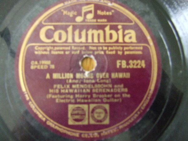 【中古】78RPM/SP Felix Mendelssohn &amp; His Hawaii A Million Moons Over Hawaii / Beautiful Dreamer FB3224 COLUMBIA /00500