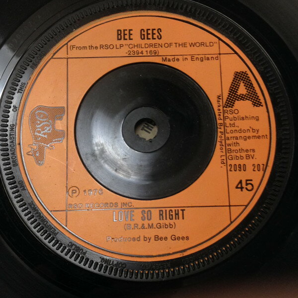 【中古】英7" Bee Gees Love So Right 2090207 RSO /00080