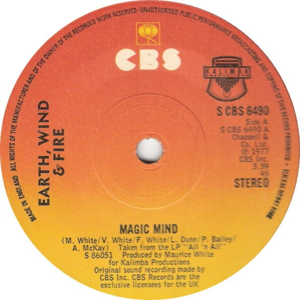 【中古】英7" Earth, Wind & Fire Magic Mind SCBS6490 CBS /00080