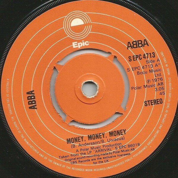 【中古】英7" ABBA Money, Money, Money SEPC4713 Epic /00080