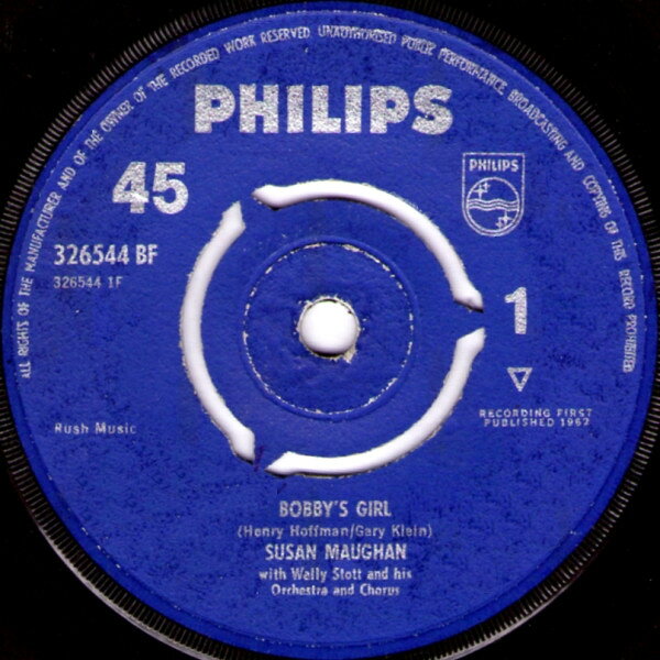 英7" Susan Maughan With Wally Stott And His Orchestra And Chorus Bobbys Girl 326544BF Philips /00080