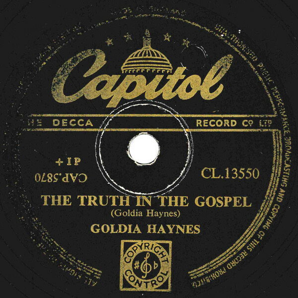 【中古】英78RPM/SP Goldia Haynes The Truth In The Gospel / Oh Lord, How Long CL13550 CAPITOL RECORDS /00500