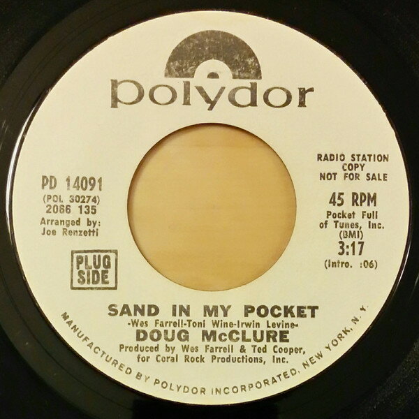 【中古】米7” Doug Mcclure Sand In My Pocket PD14091 POLYDOR /00080