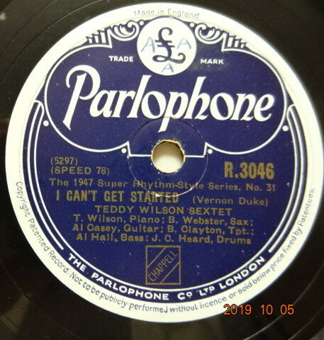 【中古】英78RPM/SP Teddy Wilson Sextet I Cant Get Standard / Blues Too R3046 PARLOPHONE /00500