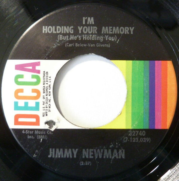 【中古】米7” Jimmy Newman Im Holding Your Memory / Itll Take A Lot Of Love 32740 DECCA /00080