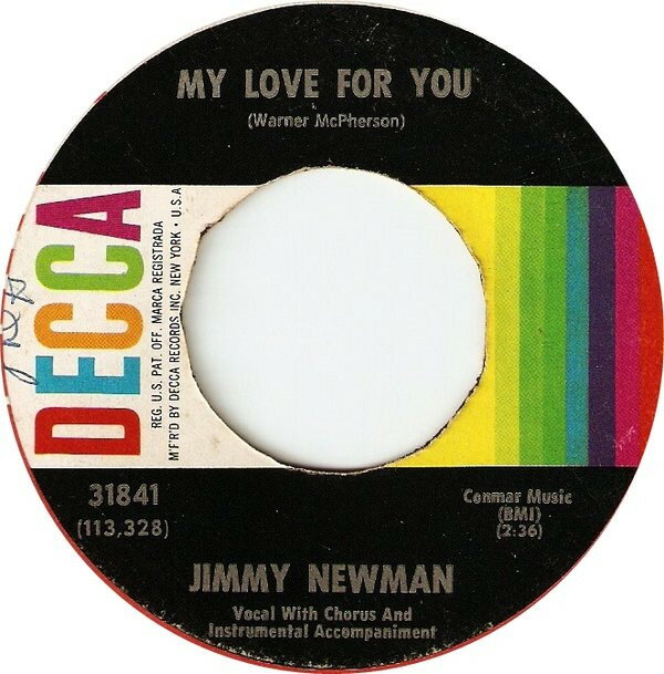 Artist Name: N - 【中古】米7” Jimmy Newman My Love For You 31841 DECCA /00080