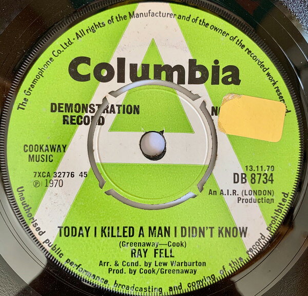 英7” Ray Fell Today I Killed A Man I Didnt Know DB8734PROMO Columbia /00080