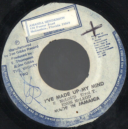 Artist Name: B - 【中古】ジャマイカ7” Enos McLeod Ive Made Up My Mind NONE Belmont Records /00080