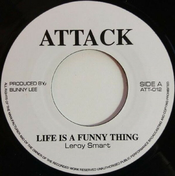 【新品】英7” Leroy Smart / Trinity Life Is A Funny Thing / Psalms ATT012 Attack /00050