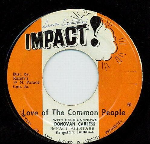 西洋音樂 - 【中古】ジャマイカ7” Donovan Carless & Impact All S Love Of The Common People NONE Impact! /00080