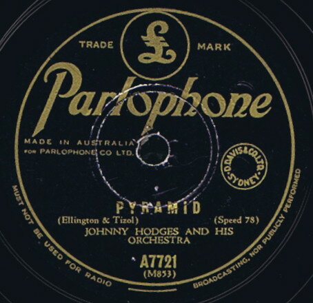 【中古】英78RPM/SP Johnny Hodges & His Orchestra Pyramid / Empty Ballroom Blues A7721 PARLOPHONE /00500