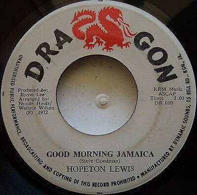 【中古】ジャマイカ7” Hopeton Lewis Good Morning Jamaica / Love Is A Beautiful Thing DR010 Dragon /00080