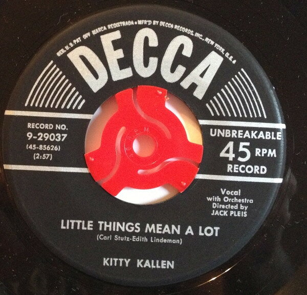 【中古】7” Kitty Kallen Little Things Mean A Lot 929037 Decca /00080