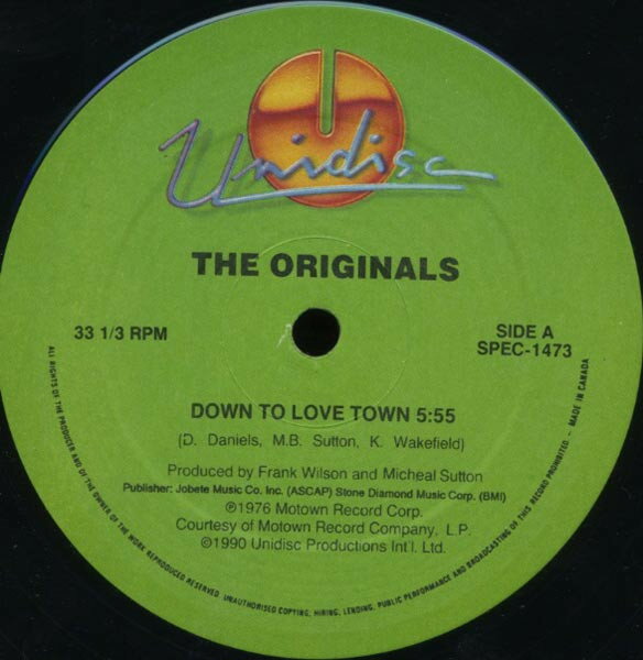 12” Originals / Tavares It Only Takes A Minute / Down To Love Town SPEC1473 Unidisc /00250